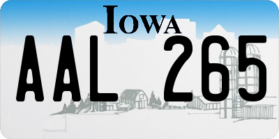 IA license plate AAL265