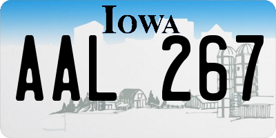 IA license plate AAL267