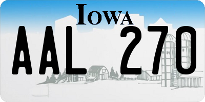 IA license plate AAL270
