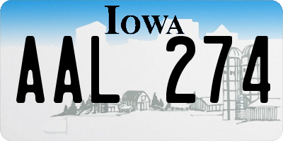 IA license plate AAL274
