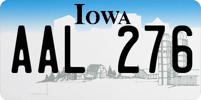 IA license plate AAL276