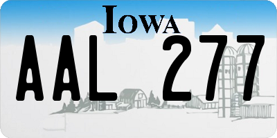 IA license plate AAL277