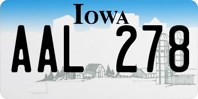 IA license plate AAL278