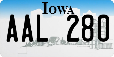 IA license plate AAL280