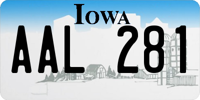 IA license plate AAL281