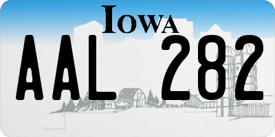 IA license plate AAL282