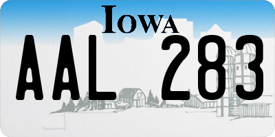 IA license plate AAL283