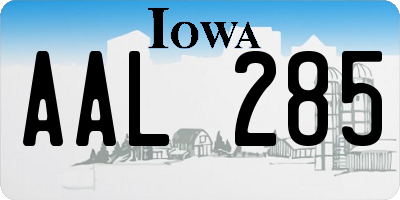 IA license plate AAL285