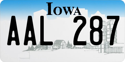 IA license plate AAL287