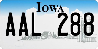 IA license plate AAL288