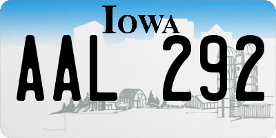 IA license plate AAL292