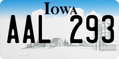 IA license plate AAL293