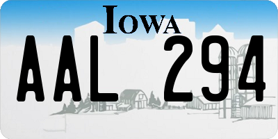 IA license plate AAL294