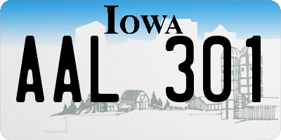 IA license plate AAL301