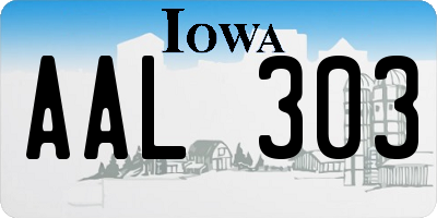 IA license plate AAL303