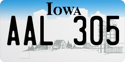 IA license plate AAL305