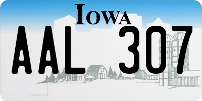 IA license plate AAL307