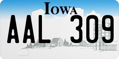 IA license plate AAL309