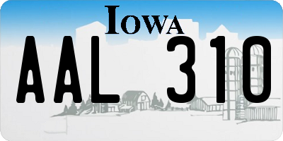IA license plate AAL310