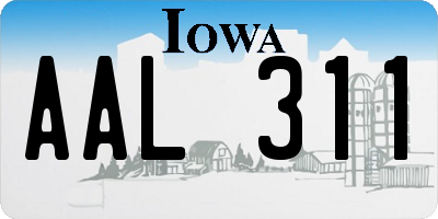 IA license plate AAL311