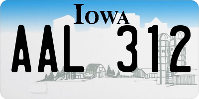 IA license plate AAL312