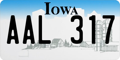 IA license plate AAL317