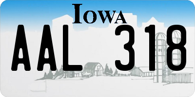 IA license plate AAL318
