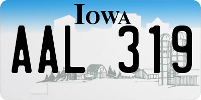 IA license plate AAL319