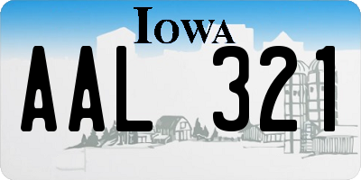 IA license plate AAL321
