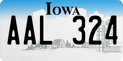 IA license plate AAL324