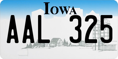 IA license plate AAL325