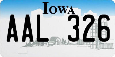 IA license plate AAL326