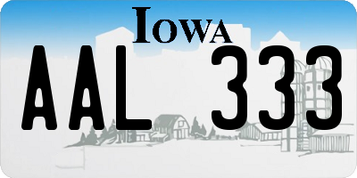 IA license plate AAL333