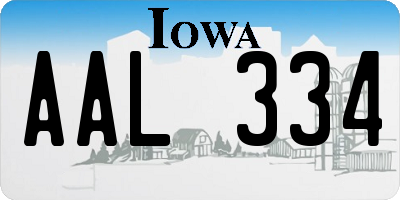IA license plate AAL334