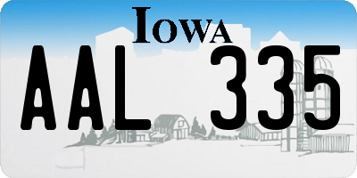 IA license plate AAL335