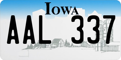 IA license plate AAL337
