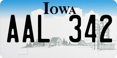 IA license plate AAL342