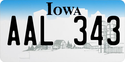 IA license plate AAL343
