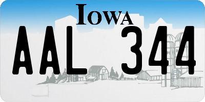 IA license plate AAL344
