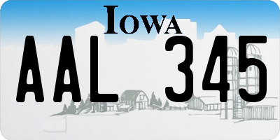 IA license plate AAL345