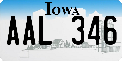 IA license plate AAL346