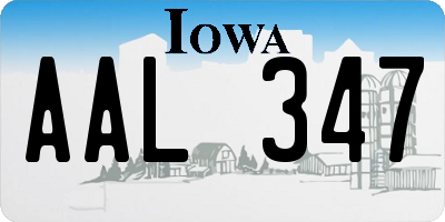 IA license plate AAL347