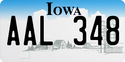 IA license plate AAL348