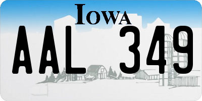 IA license plate AAL349