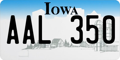 IA license plate AAL350