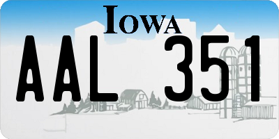 IA license plate AAL351