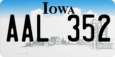 IA license plate AAL352