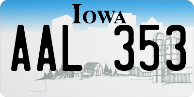 IA license plate AAL353
