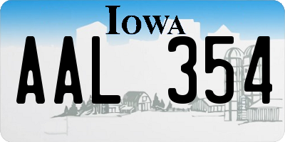 IA license plate AAL354