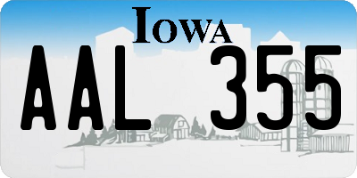 IA license plate AAL355